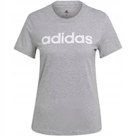 Koszulki i topy damskie - Koszulka damska adidas Loungwear Essentials Slim Logo szara HL2053 XL - miniaturka - grafika 1