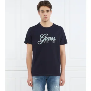 GUESS T-shirt SS CN GUESS 3D EMBRO | Regular Fit - Koszulki męskie - miniaturka - grafika 1