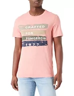 Koszulki męskie - camel active Męski t-shirt 409745/1T06, czerwony (Coral Red), M, Coral Red, M - miniaturka - grafika 1