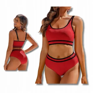 Stroj Kapielowy Damski Dwuczesciowy Xxl Sportowy Wygodny Fast Dry Czerwony - Stroje kąpielowe Stroj Kapielowy Damski Dwuczesciowy Xxl Sportowy Wygodny Fast Dry Czerwony - Stroje kąpielowe - miniaturka - grafika 1