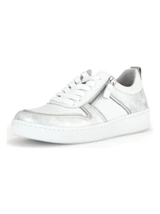 Gabor Skórzane sneakersy w kolorze srebrno-białym - Trampki damskie - miniaturka - grafika 1