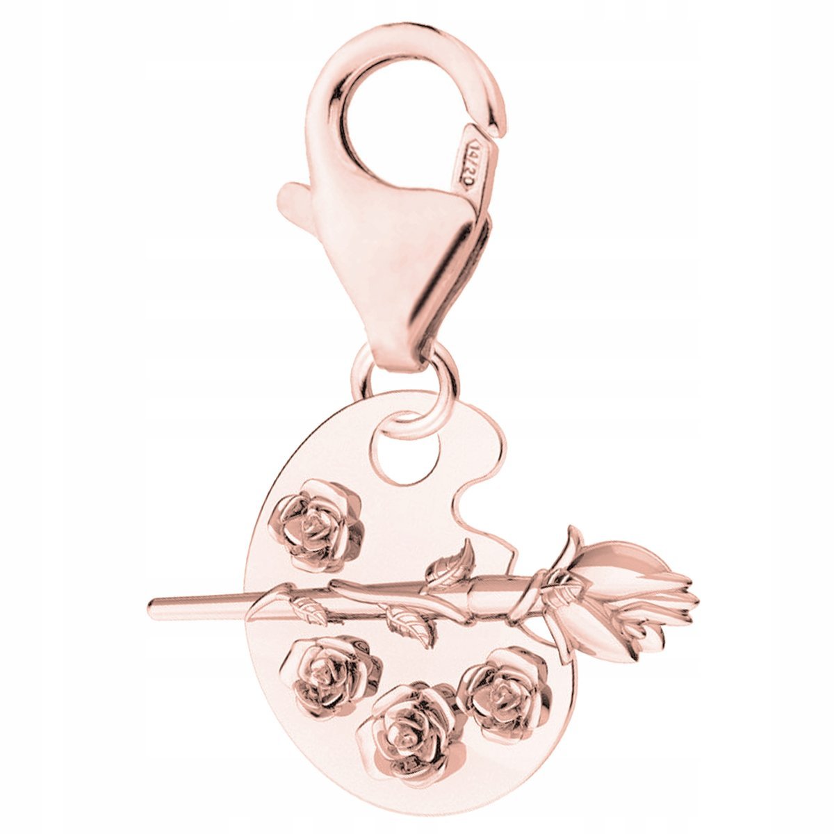 Zawieszka Pozłacana z Paletą Farb Farby Frida Khalo Pędzel Róże SREBRO 925