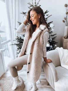 Kamizelka damska BALLA beżowa Dstreet TY3200-XL - Kamizelki damskie - miniaturka - grafika 1