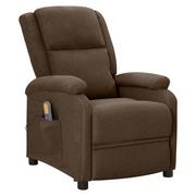vidaXL Elektryczny fotel masujący, rozkładany, brązowy, tkanina