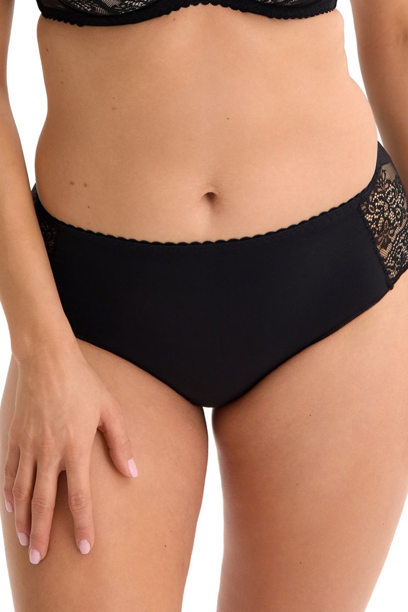 Figi damskie bikini z koronką Olena 040 czarne 3XL