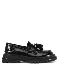 Badura Loafersy WGA3311-1Z Czarny - Półbuty damskie - miniaturka - grafika 1