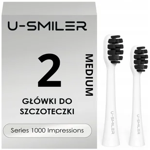 2 GŁÓWKI KOŃCÓWKI DO SZCZOTECZKI SONICZNEJ U-SMILER MEDIUM REGULARNE - Końcówki do szczoteczek elektrycznych - miniaturka - grafika 1