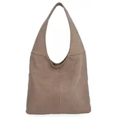 Torebki damskie - Uniwersalne Torebki Damskie Shopper Bag firmy Hernan HB0141 Ciemno Beżowa - miniaturka - grafika 1