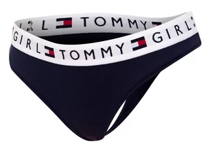 TOMMY  HILFIGER MAJTKI STRINGI DAMSKIE THONG NAVY UW0UW01572 416 - Rozmiar: XS - Majtki damskie - miniaturka - grafika 1