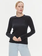 Swetry damskie - Tommy Hilfiger Sweter WW0WW40264 Granatowy Regular Fit - miniaturka - grafika 1