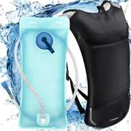 Plecaki - Trizand 23489 Ultralekki plecak sportowy z workiem na wodę 2 l, czarny - miniaturka - grafika 1