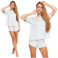 Piżamy damskie - PIŻAMA DAMSKA Dwuczęściowa Krótki Rękaw Szorty Miętowa Luźna MORAJ XXL - miniaturka - grafika 1