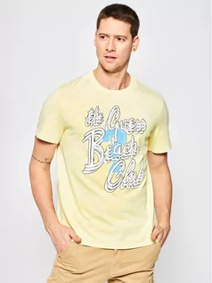 Koszulki męskie - GUESS T-Shirt Beach Club Tee M0GI10 I3Z00 Żółty Regular Fit - grafika 1