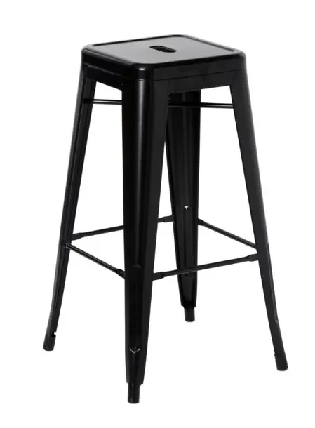 Krzesło barowe Black meat stal 120kg czarny mocny