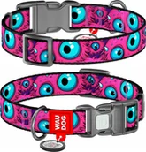 Obroże dla psów - Collar WAU DOG OBROŻA NYLON Z ADRESÓWKĄ QR 20mm/28-40cm MONSTER EYE - miniaturka - grafika 1