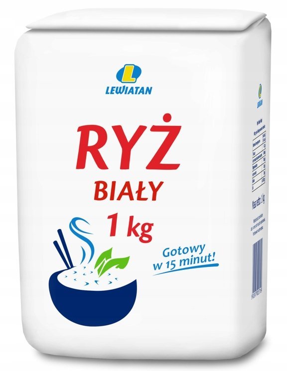 Lewiatan Ryż Biały Średnioziarnisty 1kg 5903760705497