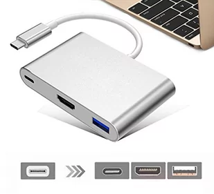 Adapter Usb-c na Hdmi / Usb A 3.0 + ładowanie - Adaptery i przejściówki - miniaturka - grafika 1