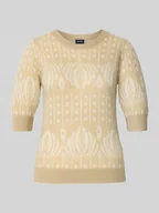 Swetry damskie - Sweter z dzianiny o kroju slim fit z rękawem o dł. 1/2 model ‘Kathe’ - miniaturka - grafika 1