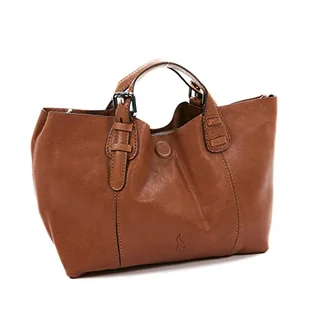 Abbacino mała skórzana torba shopper, koniak - Torebki damskie - miniaturka - grafika 1