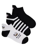 Skarpetki dla dzieci - Skarpety stopki biało-czarne z krówką na zapiętce 3PAK 36-41 YOCLUB - YoClub - miniaturka - grafika 1