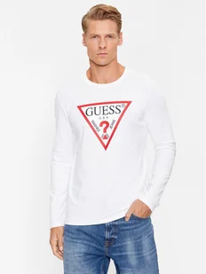 Guess Longsleeve Original Logo M2YI31 I3Z14 Biały Slim Fit - Koszulki męskie - miniaturka - grafika 1