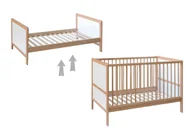 Łóżeczka i kojce - Łóżeczko Nelly 120x60 Bukowy / Biały tapczan barierka sofa - miniaturka - grafika 1