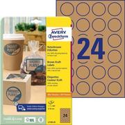 Etykiety do drukarek - Avery Etykiety papierowe ekologiczne 40mm okrągłe ZWECKFORM trwałe brązowe 25ark 600 etykiet /L7105-25/ ZW713 - miniaturka - grafika 1