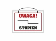 Tablice BHP - Tablica laminowana A5 - uwaga stopień - miniaturka - grafika 1