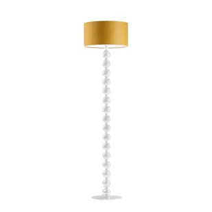 Biała lampa podłogowa do salonu GIZA z ozdobnym stelażem - Lampy stojące - miniaturka - grafika 1