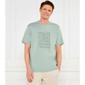 Koszulki męskie - BOSS GREEN T-shirt Print Striped C | Loose fit - miniaturka - grafika 1