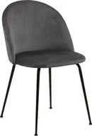 Krzesła - Elior Welurowe krzesło szare - Evenne - miniaturka - grafika 1