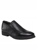 Półbuty męskie - GEOX J FEDERICO MĘSKIE BUTY CZARNE WSUWANE SKÓRZANE 40 JTC - miniaturka - grafika 1