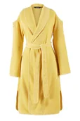 Szlafroki damskie - Krótki damski szlafrok GLORIA M Żółty - miniaturka - grafika 1