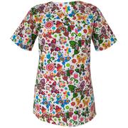 Odzież medyczna - Bluza medyczna damska fartuch kolorowy wzorek 1061 M - miniaturka - grafika 1