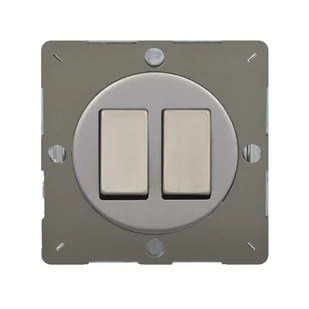 VARILIGHT Włącznik podwójny VARIGRID  stal szlifowana  VARILIGHT - Wyłączniki światła i elektryczne - miniaturka - grafika 1