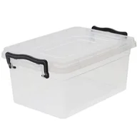 Pudła i pojemniki do przechowywania - Pojemnik z pokrywką Dakar 20 l czarne uchwyty transparentny - miniaturka - grafika 1