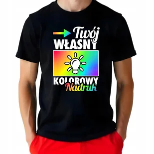 Komplet PIŻAMA Męska Czarna + SPODENKI Czerwone Własny WZÓR Nadruk - XL - Piżamy damskie - miniaturka - grafika 1