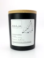 Świece - Świeca zodiakalna Koziorożec – czarna, sojowa, zapachowa, handmade, prezent - miniaturka - grafika 1