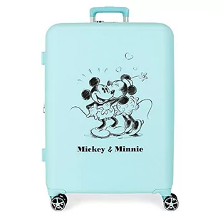 Disney Mickey & Minnie Kisses Średniej walizki 48x70x26 cms Twarde mocowanie ABS Wbudowany 88L 3,98 kg 4 Koła Podwójne, niebieski, Talla única, średnia walizka - Walizki - miniaturka - grafika 1