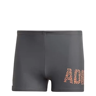 adidas Bokserki męskie Lineage Swimwear, Grey Six/Coral Fusion, S-M - Kąpielówki męskie - miniaturka - grafika 1