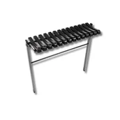 Ławki ogrodowe - Ławka wkopywana na cmentarz PCV 14 żeberek składana - miniaturka - grafika 1