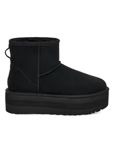 UGG Skórzane botki "W Classic Mini Platform" w kolorze czarnym - Botki damskie - miniaturka - grafika 1