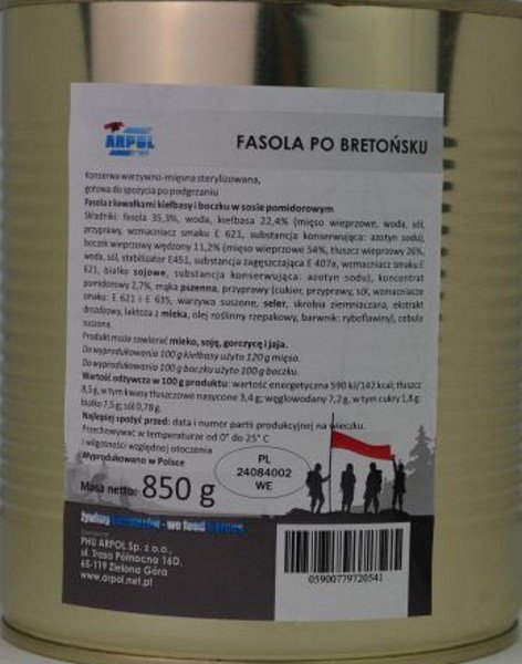 Fasola po bretońsku 850g wojskowa