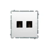 Gniazdka elektryczne - Kontakt Simon Gniazdo podwójne HDMI BASIC MODUŁ biały - miniaturka - grafika 1