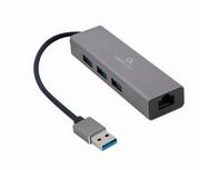 Huby USB - Gembird Cablexpert USB hub - 3 - Szary A-AMU3-LAN-01 - miniaturka - grafika 1