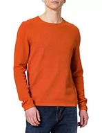 Swetry męskie - s.Oliver Sweter męski, pomarańczowy melange, M - miniaturka - grafika 1