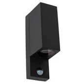 Lampy ogrodowe - Zewnętrzny kinkiet ścienny ZARO 69802/02/30 Lucide IP65 czujnik ruchu czarna - miniaturka - grafika 1