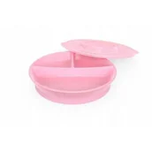 Miseczki i talerzyki dla dzieci - TWISTSHAKE 78169 Talerz z podziałką 6+m Pastel Pink - miniaturka - grafika 1