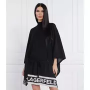 Swetry damskie - Karl Lagerfeld Ponczo | Relaxed fit | z dodatkiem wełny - miniaturka - grafika 1