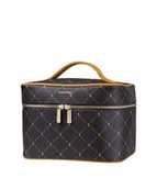 Kosmetyczki, organizery i kuferki - Kosmetyczka Damska Podróżna Duża Pojemna PUCCINI Brązowa QLXP0039 2 - miniaturka - grafika 1